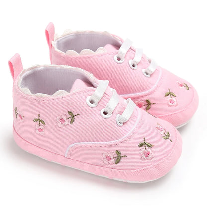 Scarpe alla moda per bambina, graziose scarpe basse casual a tema rosa classico con suola morbida, comode e leggere per camminare.
