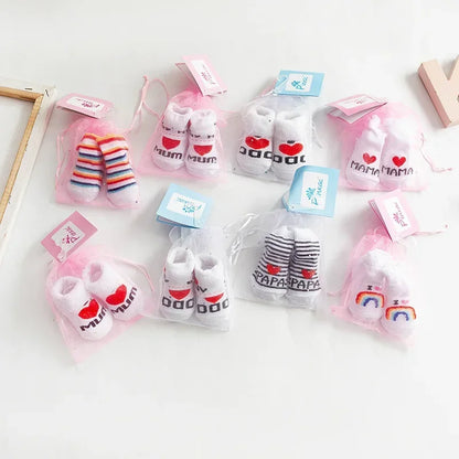 Calzini primaverili ed estivi in cotone morbido e caldo per neonati e bambini, con stampa di lettere, accessori per abbigliamento infantile.