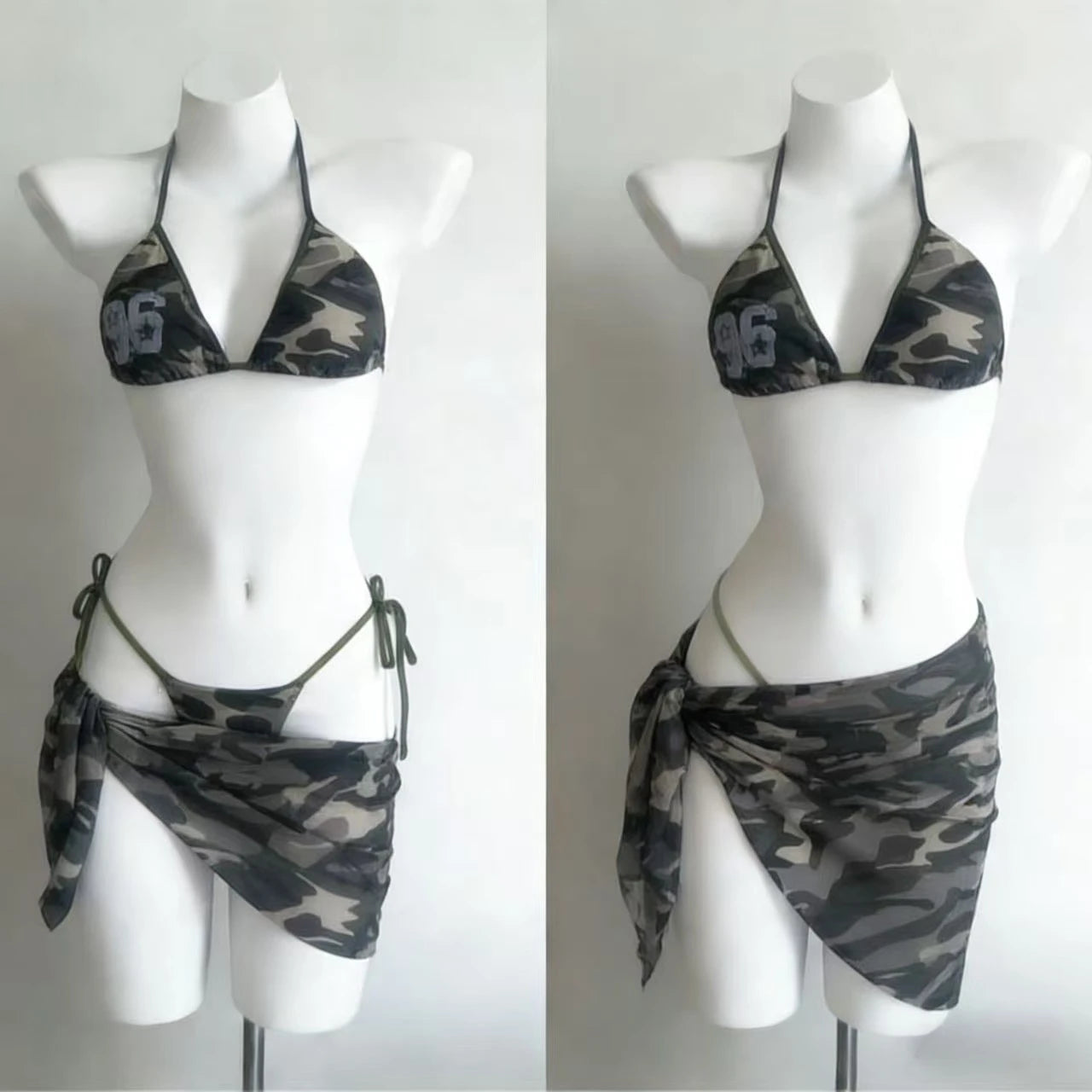 Nuovo bikini a 4 pezzi da donna a vita alta, modello Fairy Sweet, 2026 - Stampa alla moda, ideale per vacanze al mare, feste estive e molto altro.