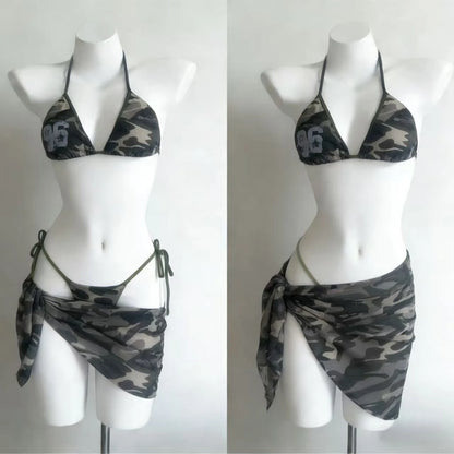 Nuovo bikini a 4 pezzi da donna a vita alta, modello Fairy Sweet, 2026 - Stampa alla moda, ideale per vacanze al mare, feste estive e molto altro.
