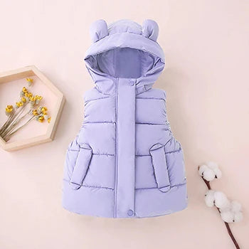 Gilet da bambino autunno/inverno 2-6 anni, caldo, tinta unita, senza maniche, con cappuccio e cerniera, gilet da bambina, regalo di compleanno, abbigliamento per bambini