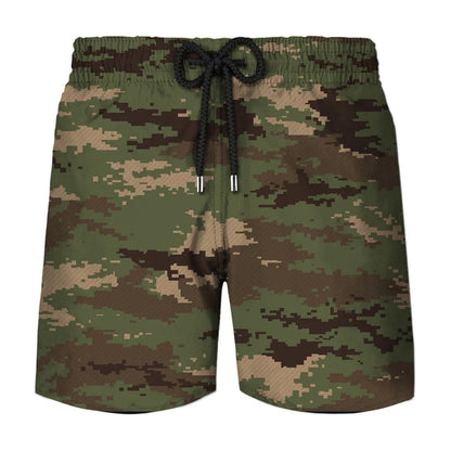 Pantaloncini sportivi da uomo con stampa 3D mimetica per cosplay, ideali per attività all'aperto, corsa, spiaggia, traspiranti, con elastico in vita.