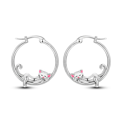 Orecchini a cerchio originali in argento 925 con stella, luna, trifoglio e farfalla con zirconi, perfetti per la creazione di gioielli e come regali di nozze per donne e ragazze.