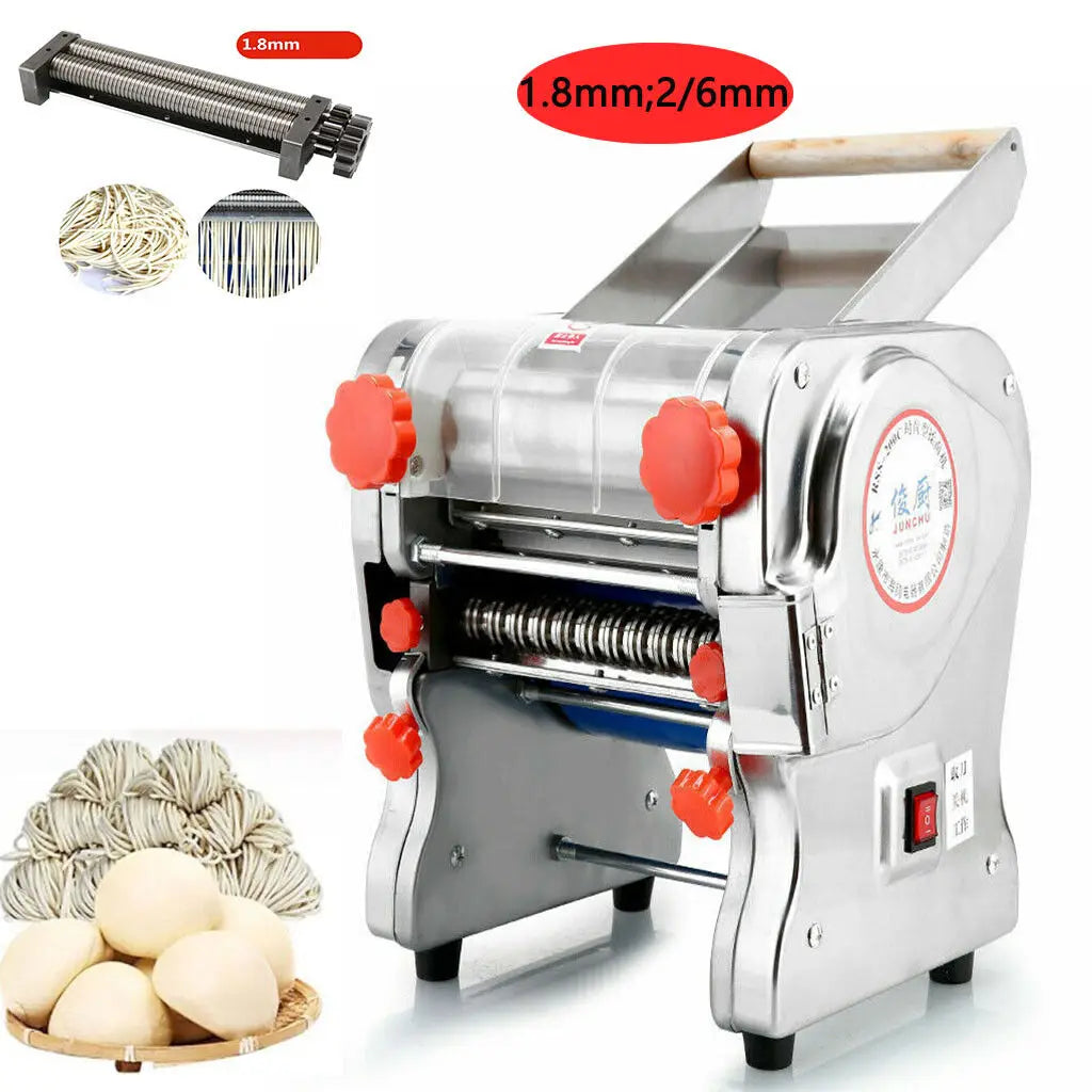 Macchina per pasta elettrica da 550 W, macchina per pasta con rullo per ravioli, acciaio inox, doppia lama, per uso commerciale