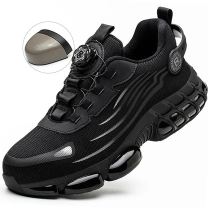 Scarpe antinfortunistiche indistruttibili con puntale in acciaio, antiscivolo, resistenti all'abrasione, scarpe da lavoro da uomo, robuste e comode.