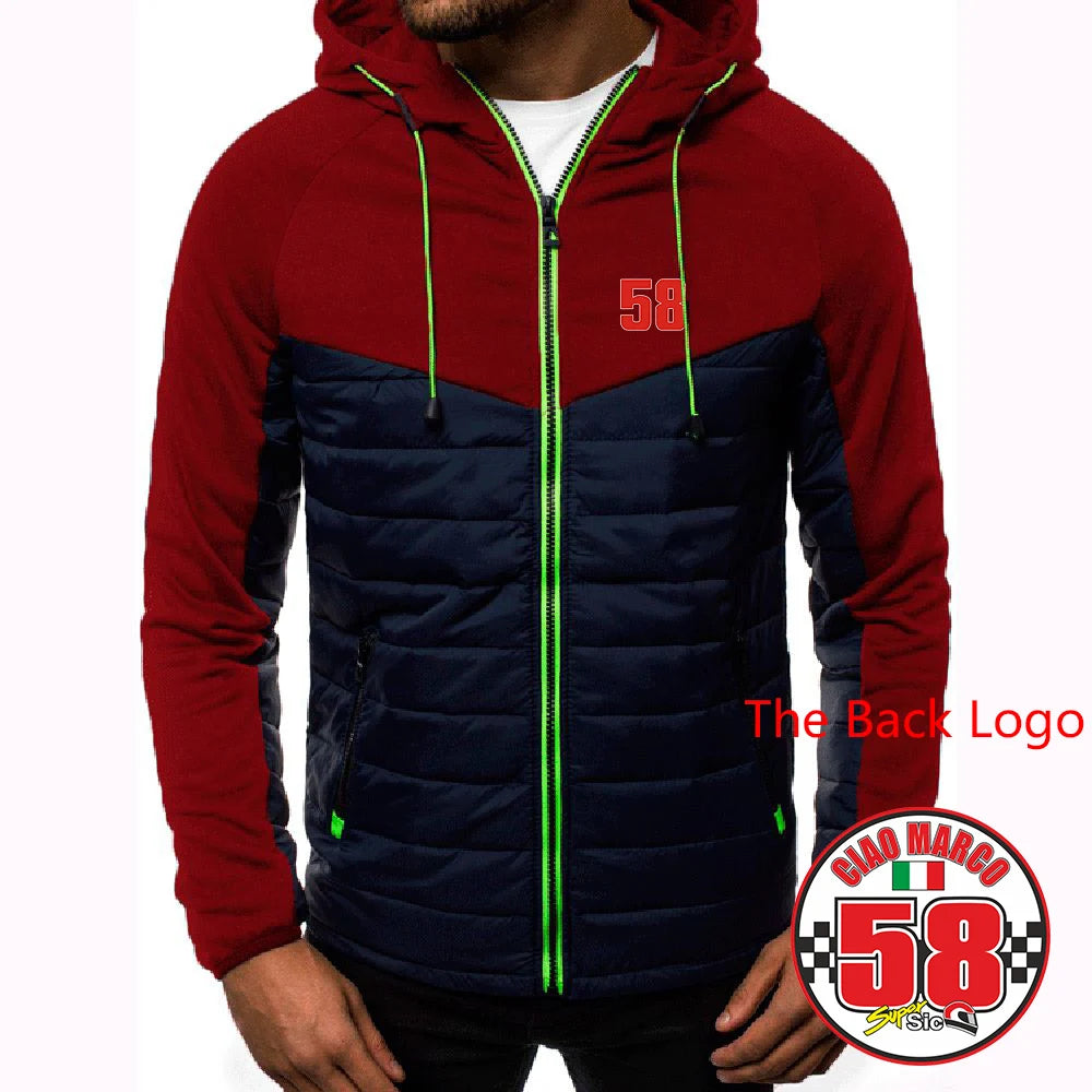 Felpe alla moda di tendenza 2025 Primavera e Autunno Giacca da uomo di design popolare Marco Simoncelli Super Sic 58 Logo Print Coat