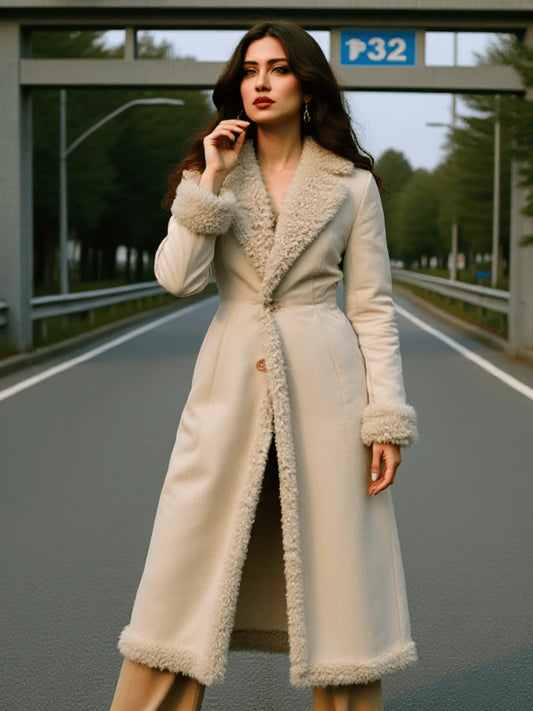 Women's Thickened Warm Winter Cotton Coat Single-Breasted Fleece Fashion Cotton Jacket for Commuting Wear Cotton Coat