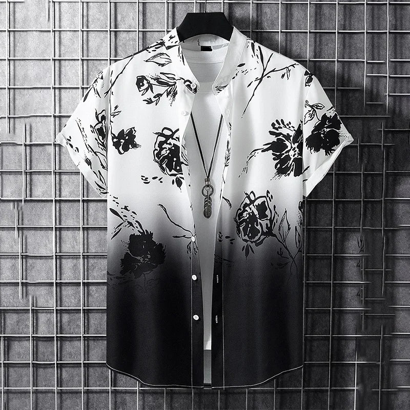 Camicia estiva con stampa floreale 3D graffiti, moda casual, business, camicia hawaiana, uomo, donna, camicia con bottoni, Ropa De Hombre