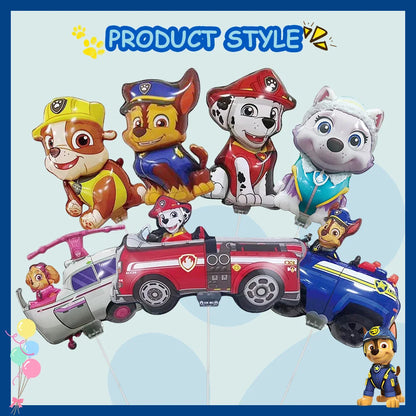 Palloncini a tema Paw Patrol, auto della polizia, camion dei pompieri, cane, decorazioni per feste di compleanno per bambini, regali e giocattoli.