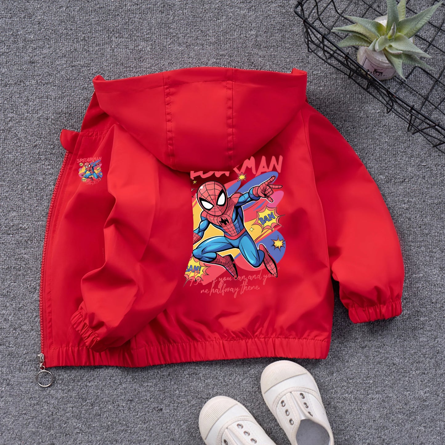 Cappotto con cappuccio Spiderman per bambini, abbigliamento primaverile per ragazzi 2025, nuovo tema supereroe, giacca elegante Charge, completo per neonati