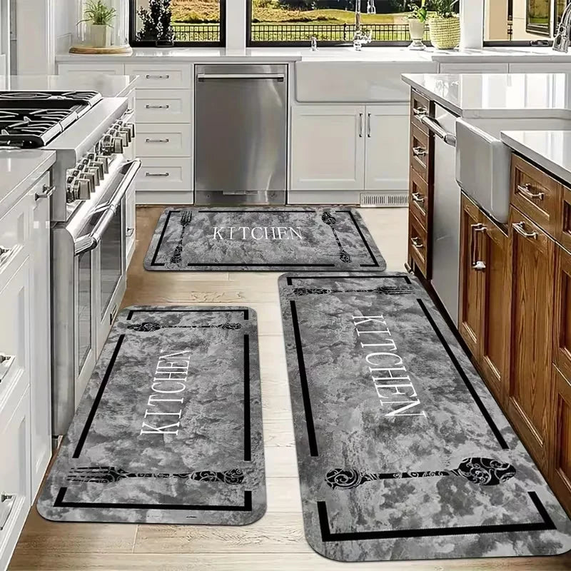 Set di tappeti moderni per la cucina, tappeto con motivo effetto marmo, tappeto per corridoio, adatto per camera da letto, soggiorno, sala da pranzo, cucina