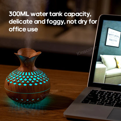 Umidificatore a grana di legno da 300 ml, diffusore di aromi USB, atomizzatore USB, strumento idratante per uso domestico, umidificatore da tavolo