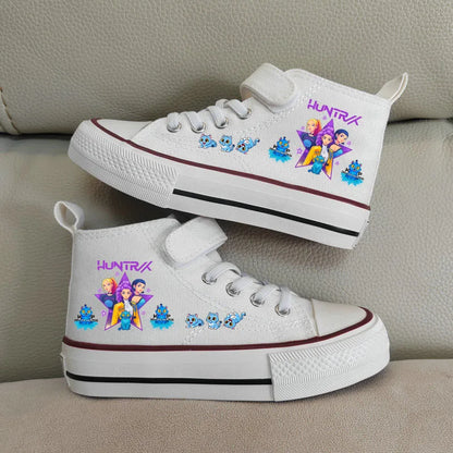 Nuove scarpe da ginnastica alte Kpop Demon Hunter per bambine, scarpe sportive casual da corsa e da tennis.