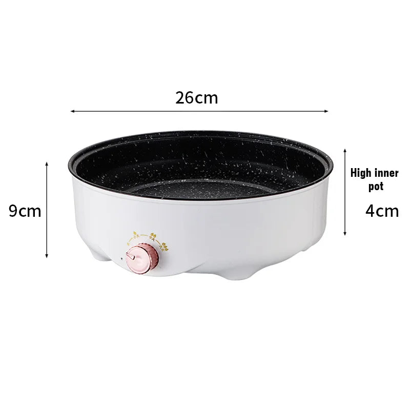 Padella elettrica multicooker 220V per uso domestico, barbecue, frittura di pesce, bistecca, padella antiaderente, macchina per cucinare