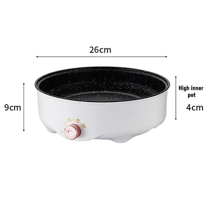 Padella elettrica multicooker 220V per uso domestico, barbecue, frittura di pesce, bistecca, padella antiaderente, macchina per cucinare