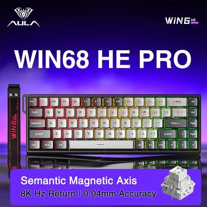 Tastiera da gioco personalizzata AULA WIN60 WIN68 HE Esports con switch magnetici, trigger rapido, 8K di ritorno, RGB, hot-swap, 60% e 68%.