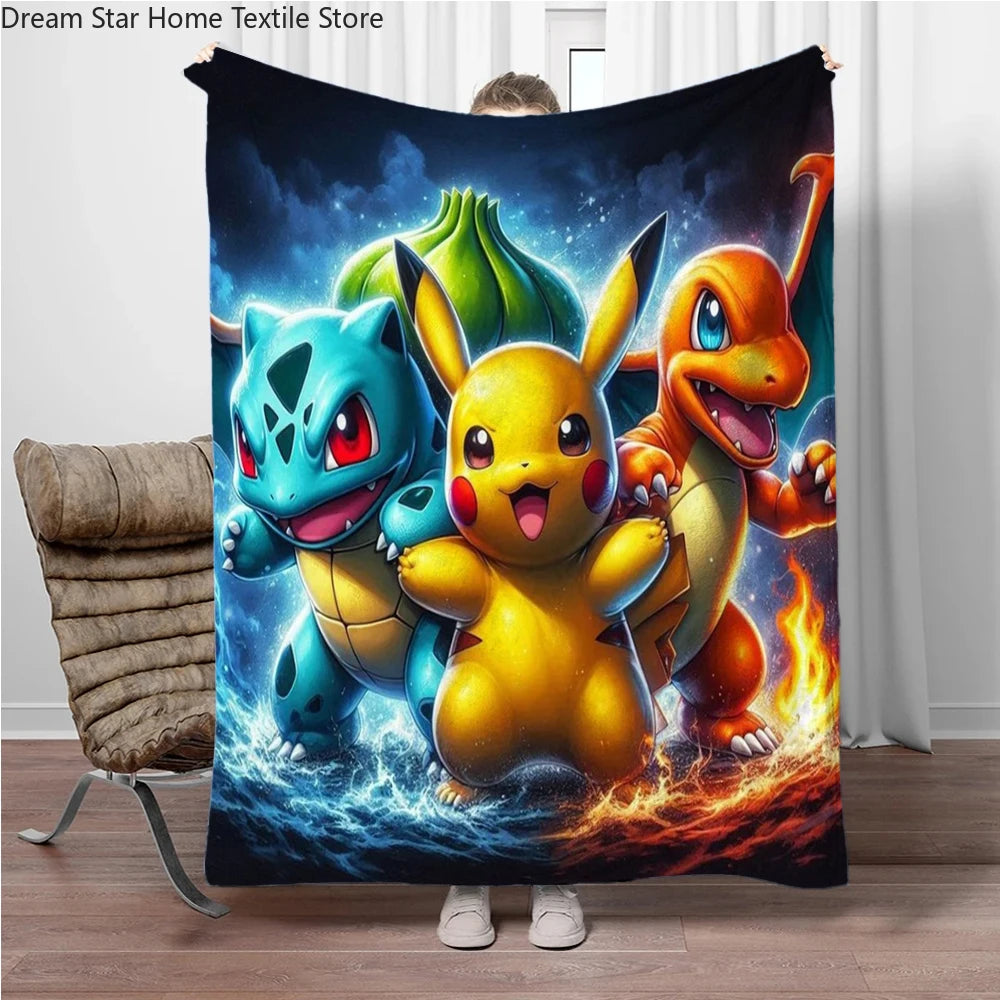 Coperte calde e morbide per bambini con Charizard dei cartoni animati giapponesi, perfette come copridivano, copriletto o regalo di compleanno.