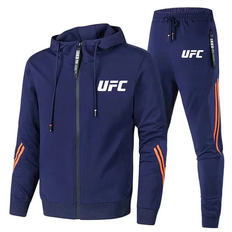 New Men's Casual Sportswear Set, Fashionable UFC Pants and Jackets, Printed Outdoor Motorcycle Comfort Men's Set 2025