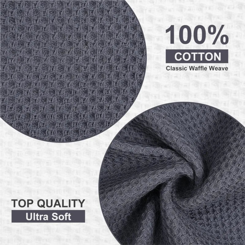 Homaxy Kitchen Cotton Towels Honeycomb Breathable 100% Cotton Dish Cloths Reusable Absorbent Household Washable Cleaning Cloths