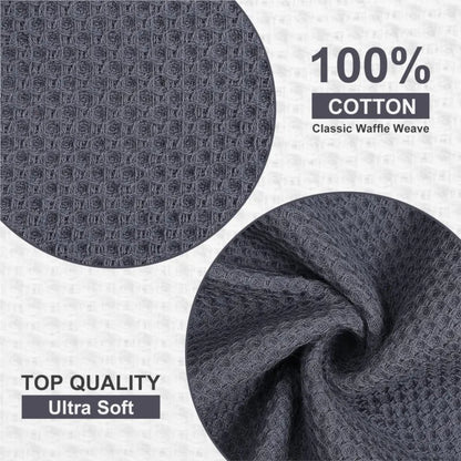 Homaxy Kitchen Cotton Towels Honeycomb Breathable 100% Cotton Dish Cloths Reusable Absorbent Household Washable Cleaning Cloths