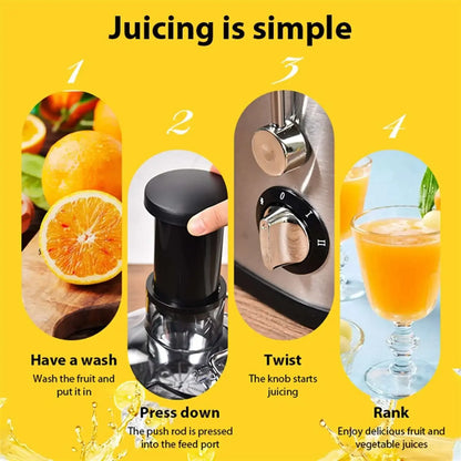 Estrattore di succo da 400 W, motore da 22000 giri/min con tramoggia larga 3" per frutta/verdura intera, spremiagrumi a 2 velocità, design facile da pulire