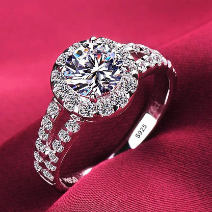 Anelli di lusso YHAMNI in oro bianco 18 carati, anello in argento massiccio 925 al 100%, fede nuziale con zirconi e diamanti di alta qualità per donna, regalo di gioielleria.