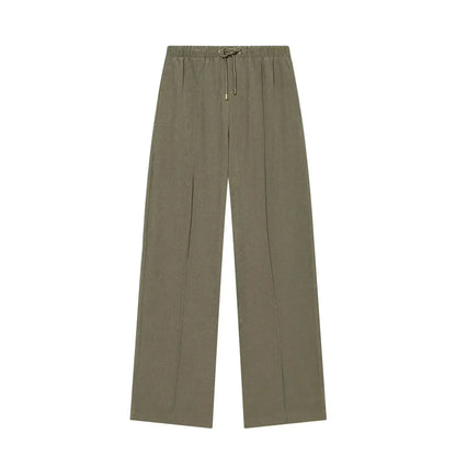 KONDALA Trendy Casual Pants Set Women Elegant High Street Loose Lapel Zipper Jacket, Drawstring Trousers 2026 Spring Holiday Set