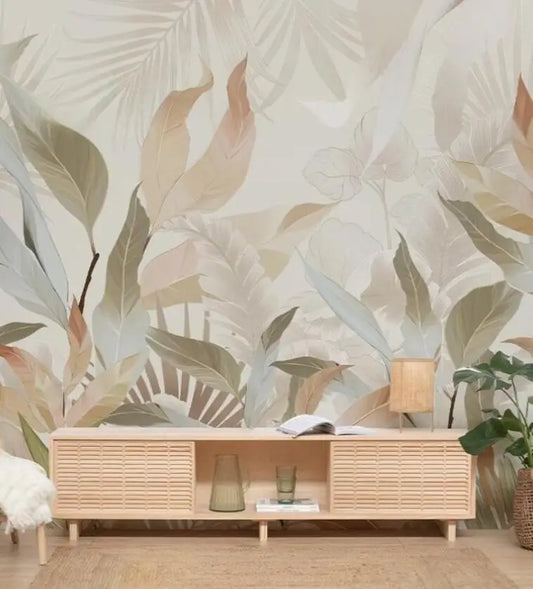 Nordic banana leaf jungle wallpaper Living room sofa bedroom background wall paper Tropical greenery photo wallpaper mural