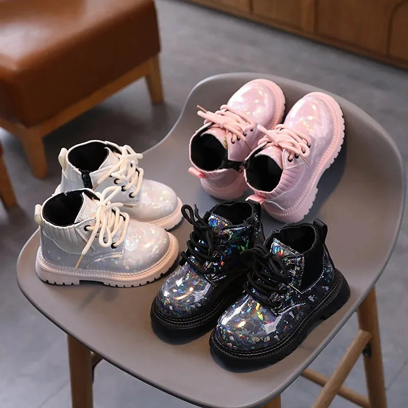 Stivali invernali corti da bambina, stile britannico, suola morbida, leggeri, alla caviglia, unisex, taglie 21-30.