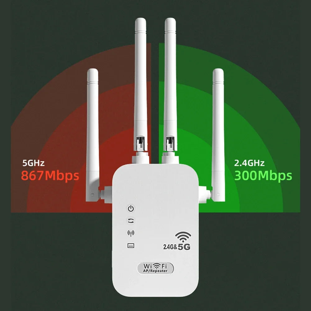 Ripetitore WiFi Dual-Band 2.4G 5G, amplificatore di segnale WiFi, extender WiFi 802.11bgn, router Gigabit con WPS, spina EU/US, amplificatore WiFi