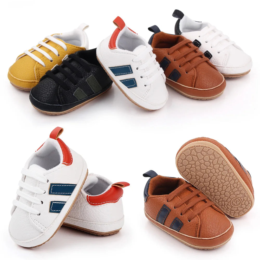Scarpe casual per neonati per primavera e autunno, suola in TPR antiscivolo, PU di alta qualità, molto richieste, ampia scelta, nuova moda per neonati 2023