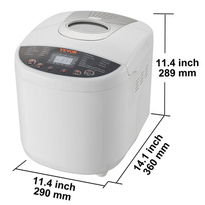 SucceBuy 2/3 LB Macchina per il pane Macchina per impastare 15 in 1 Teglia in ceramica antiaderente Macchina per il pane automatica con impostazione senza glutine