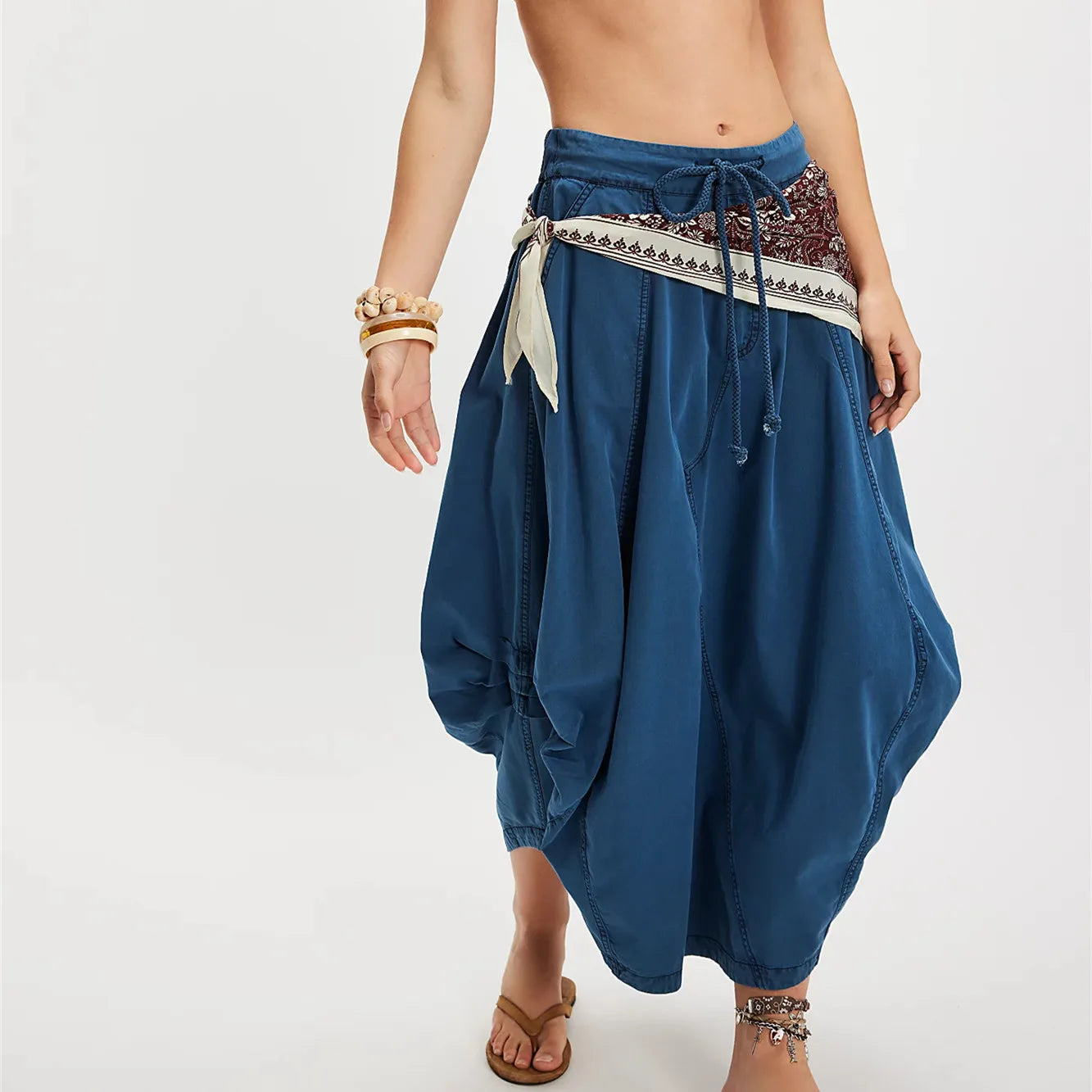 Women Y2k Cargo Parachute Long Skirt Asymmetrical Hem Pleated Bubble Maxi Skirts with Pockets Spring Fall Vintage Streetwear