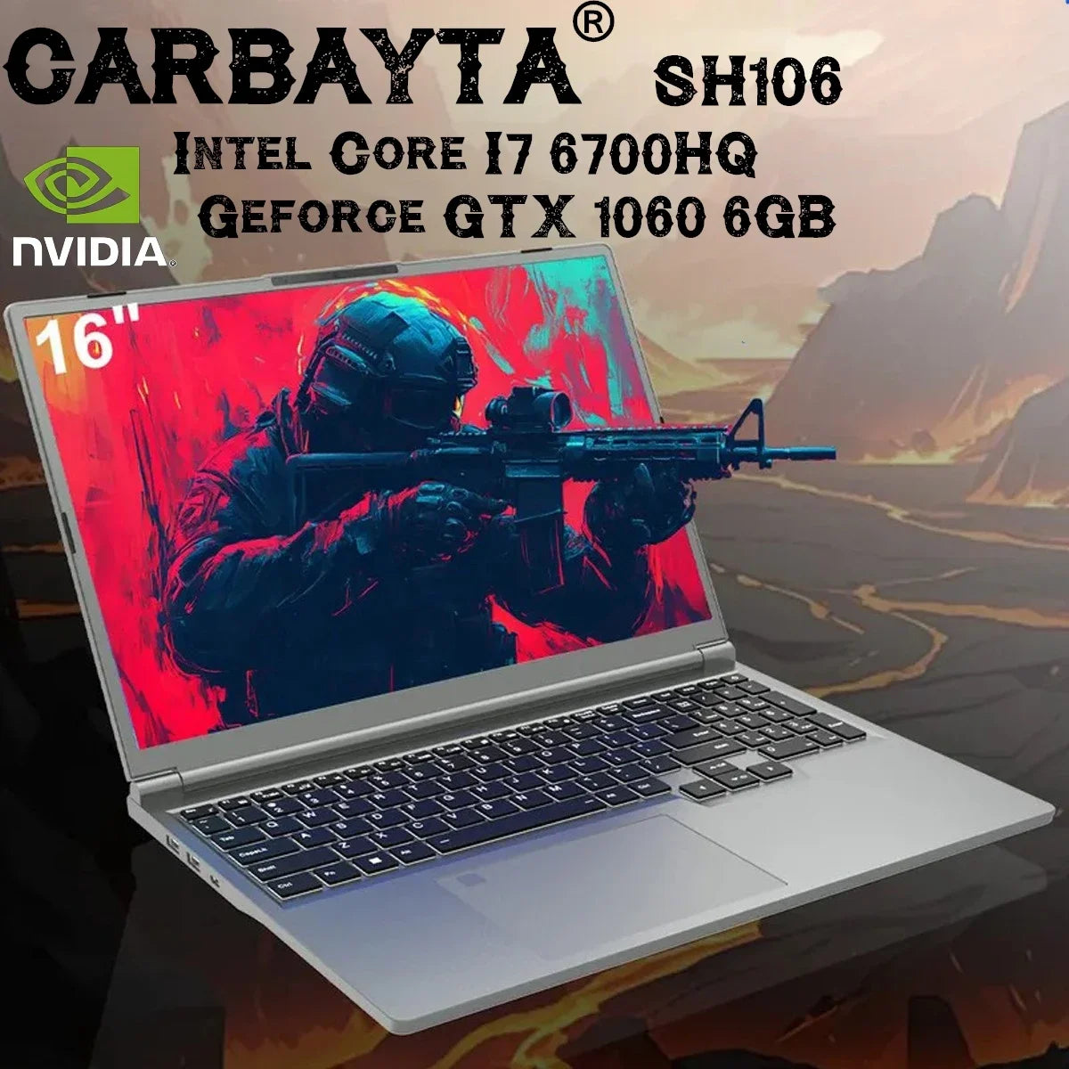 Laptop da gioco da 16" Intel Core i7-6700HQ GTX 1060 6GB Notebook PC IPS 1920*1200 RAM 16GB 512GB 1TB SSD Windows 11 Pro Laptop Gamer