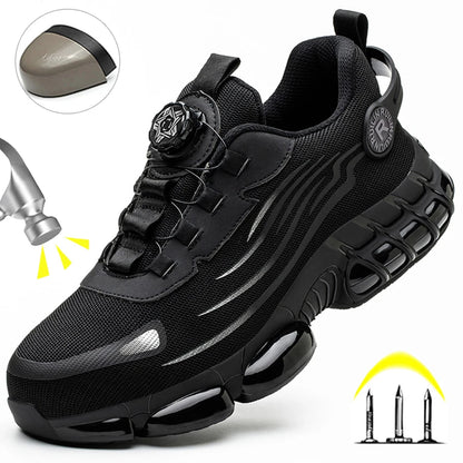 Scarpe antinfortunistiche indistruttibili con puntale in acciaio, antiscivolo, resistenti all'abrasione, scarpe da lavoro da uomo, robuste e comode.