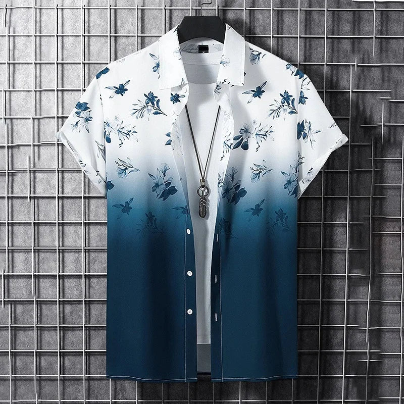 Camicia estiva con stampa floreale 3D graffiti, moda casual, business, camicia hawaiana, uomo, donna, camicia con bottoni, Ropa De Hombre