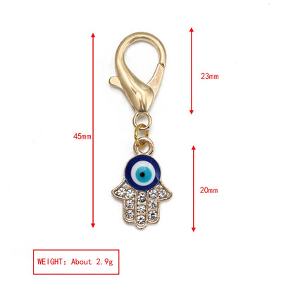 Set di 3 portachiavi Lucky Eye Turkish Evil Eye in lega, portachiavi rotondo Fatima, portachiavi per borsa e auto, pulsaras bijoux צמידים