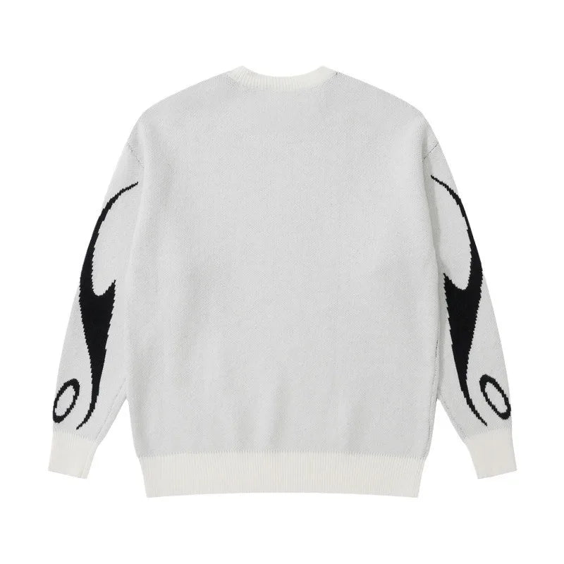Nuovi maglioni autunno e inverno per uomo/donna nel commercio estero, lavorati a maglia con motivo Y2K Harajuku pullover, unisex ampio rotondo
