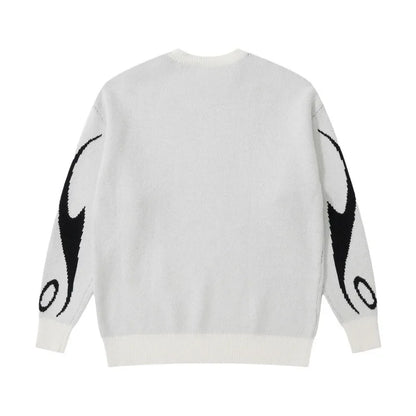 Nuovi maglioni autunno e inverno per uomo/donna nel commercio estero, lavorati a maglia con motivo Y2K Harajuku pullover, unisex ampio rotondo