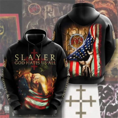 Felpe da uomo alla moda, felpe rock band Slayer, felpe con stampa 3D, uomo e donna, felpa hip hop, pullover oversize streetwear, felpa Y2k