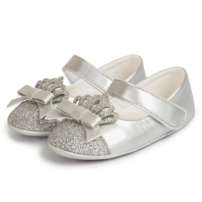 Scarpe da bambina KIDSUN con grazioso fiocco, scarpe da principessa con suola morbida in gomma antiscivolo, scarpe da culla per neonata, modello Mary Jane