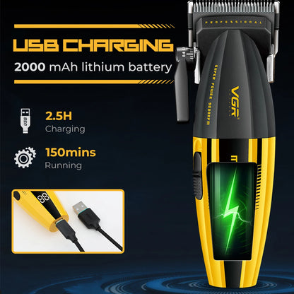 VGR Professional Clippers Adjustable Haircut Machine 9000RPM Hair Clipper Cordless Hair Trimmer Electric Hair Clippers Men V-285