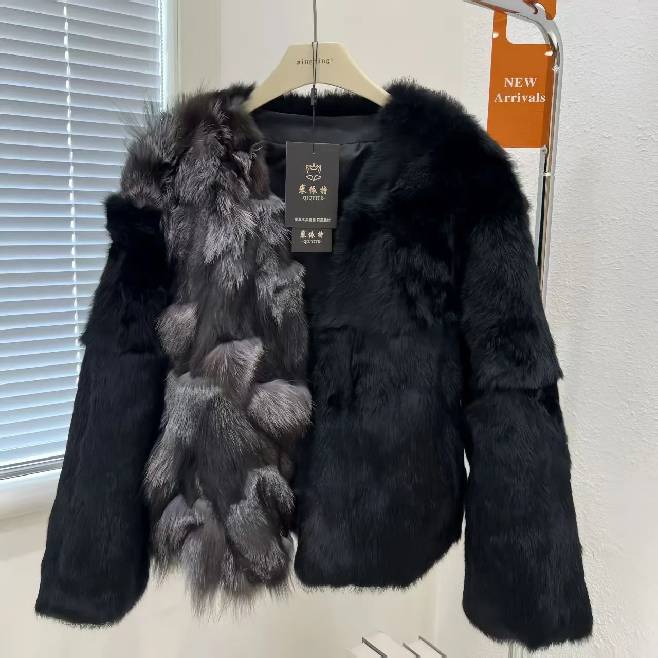 Cappotto in vera pelliccia di coniglio Rex da donna, autunno inverno, giacca in pelliccia di volpe intrecciata, spessa, calda, nuova ed elegante, capospalla caldo da donna