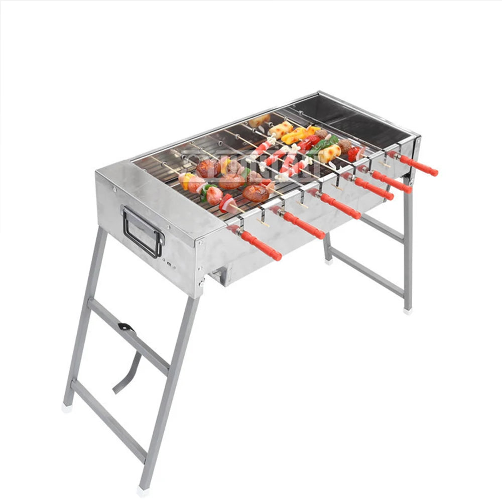 Stufa per barbecue rotante automatica per uso domestico da 60 cm Stufa per barbecue a carbone pieghevole per esterni Bakplaat Elektrische