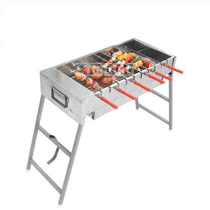 Stufa per barbecue rotante automatica per uso domestico da 60 cm Stufa per barbecue a carbone pieghevole per esterni Bakplaat Elektrische