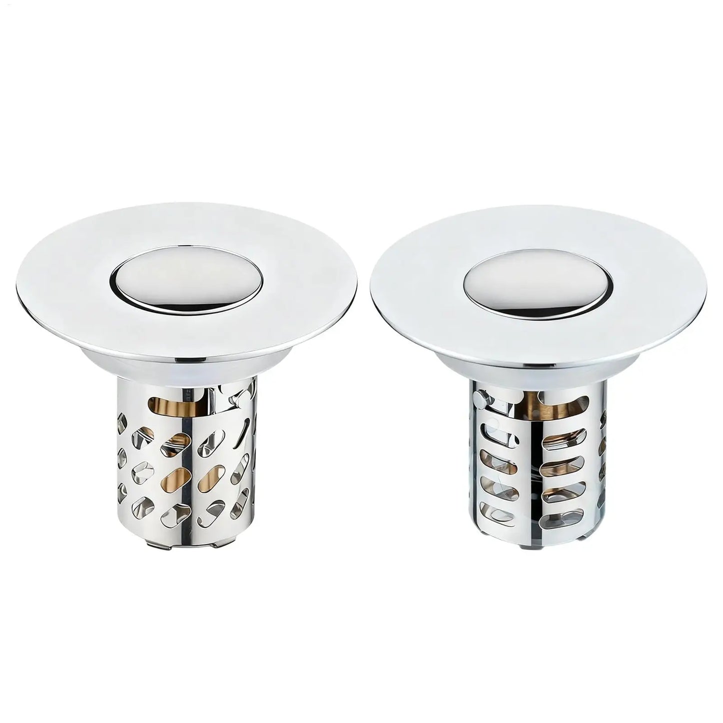 Sink Strainer Rebound Drain Plug Filter Metal Basin Pop-up Sink Filter With Hair Catcher Bathroom Sink Drain Stopper Strainer