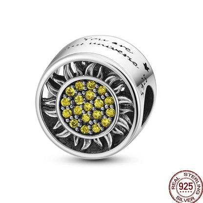 Squisito elemento a stella cava rotonda in argento sterling 925 a forma di fiore, adatto per braccialetti originali fai da te da 3 mm in argento 925