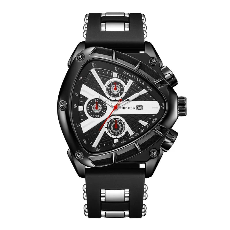 Orologio sportivo da uomo unico, cinturino in silicone di alta qualità, orologio al quarzo con datario automatico, nuovo design, orologio da polso di tendenza, regalo per lui
