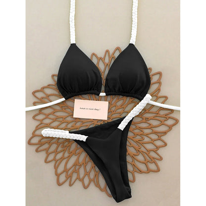 Micro bikini 2025, costumi da bagno push-up da donna, costumi da bagno sexy, bikini brasiliano, perizoma, bikini tinta unita, abbigliamento estivo da spiaggia.