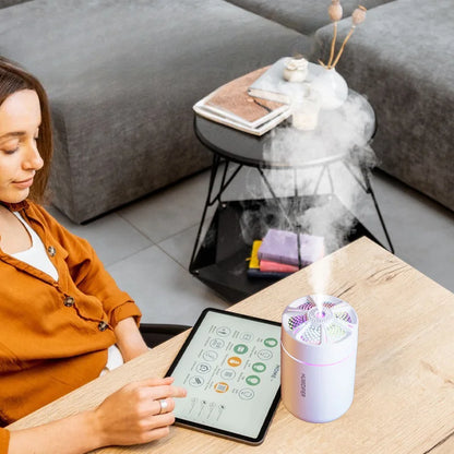 Mini umidificatore d'aria da 180 ml, diffusore di aromaterapia con oli essenziali, spray per aromaterapia, umidificatore silenzioso per casa, camera da letto e auto.